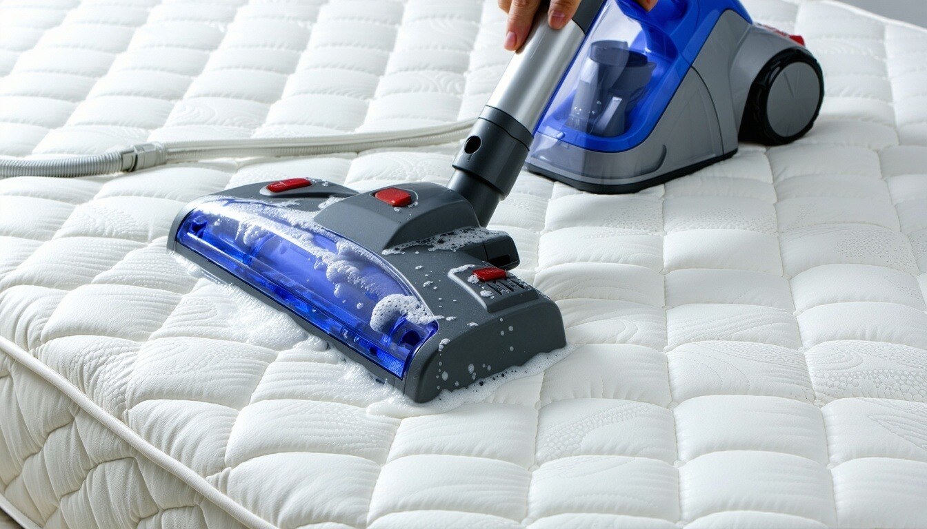 Mattress being washed 